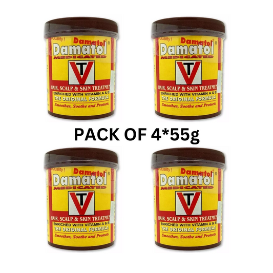 (PACK OF 4) Damatol Medicated Hair & Scalp Treatment - Original Formula, Vitamins A & E