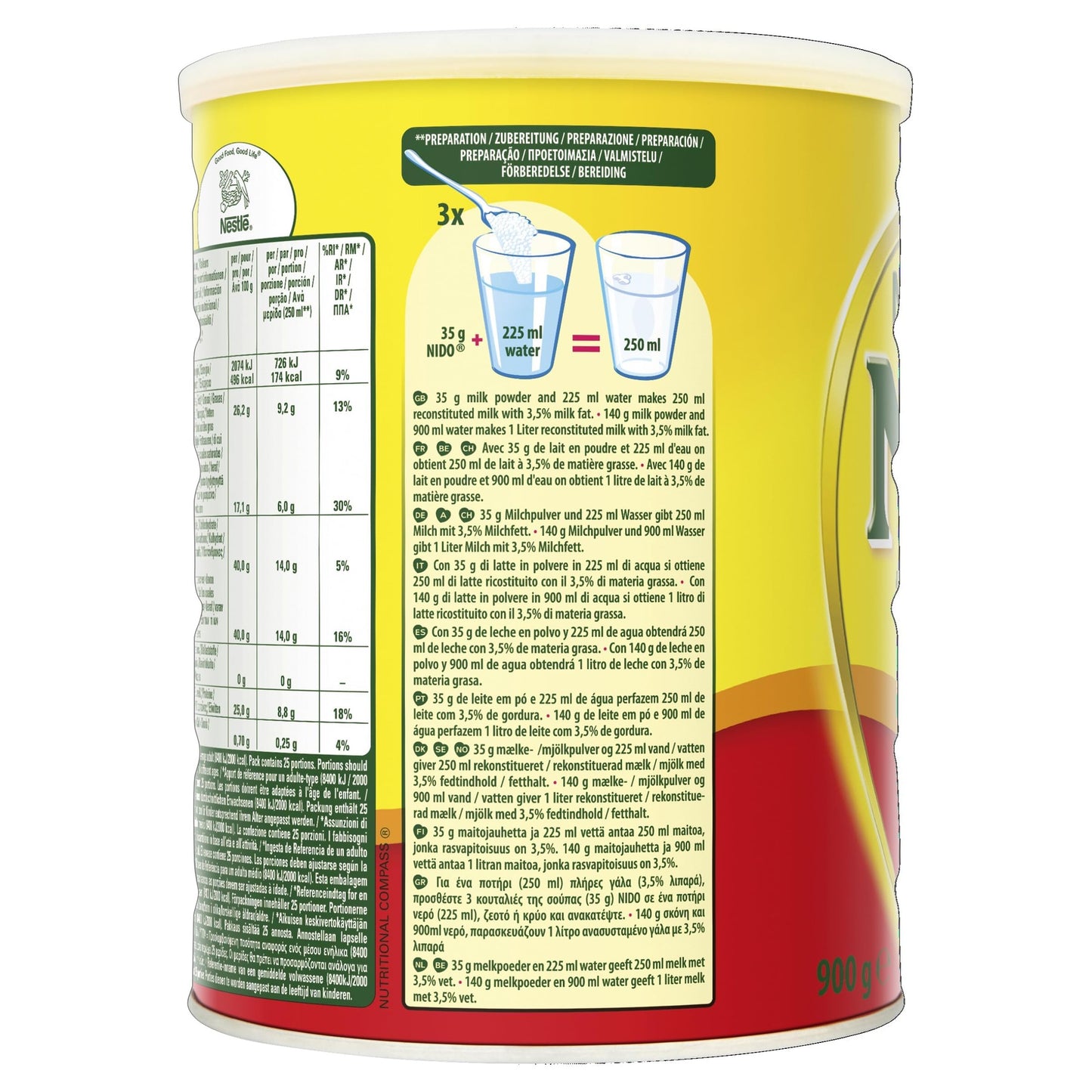 Nido Instant Full Cream Milk Powder 900g Tin