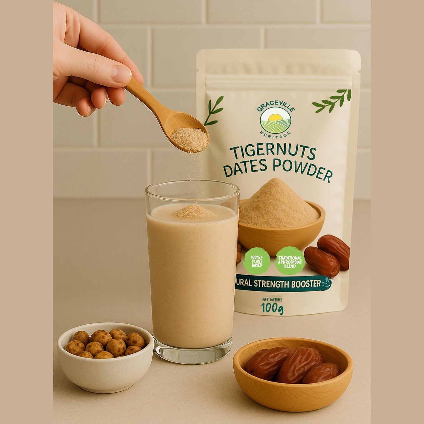 Tigernut and Date Powder With Bitterkola | Traditional Aphrodisiac Powder
