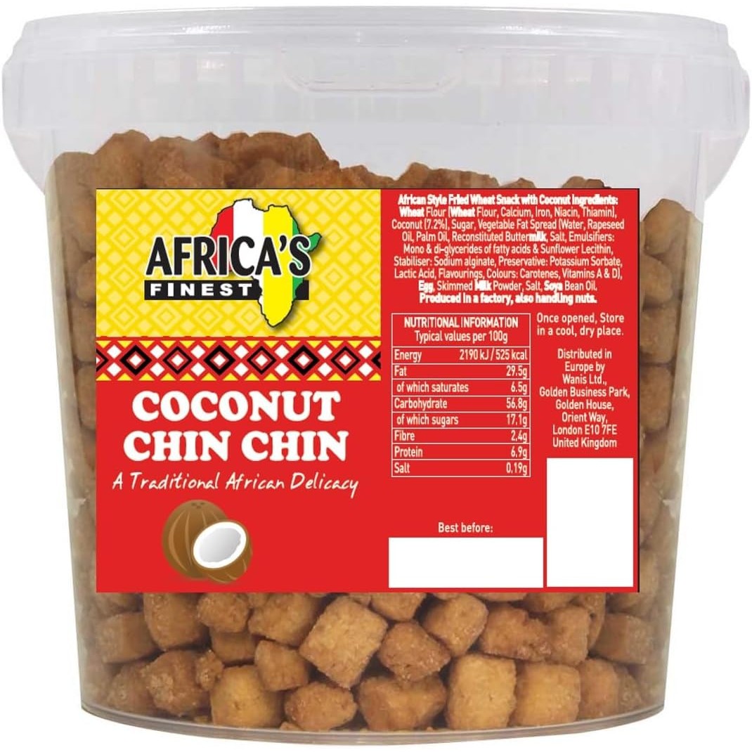 Africa's Finest Chin Chin Coconut Flavour, 250g (Pack of 12) - GLOXMART
