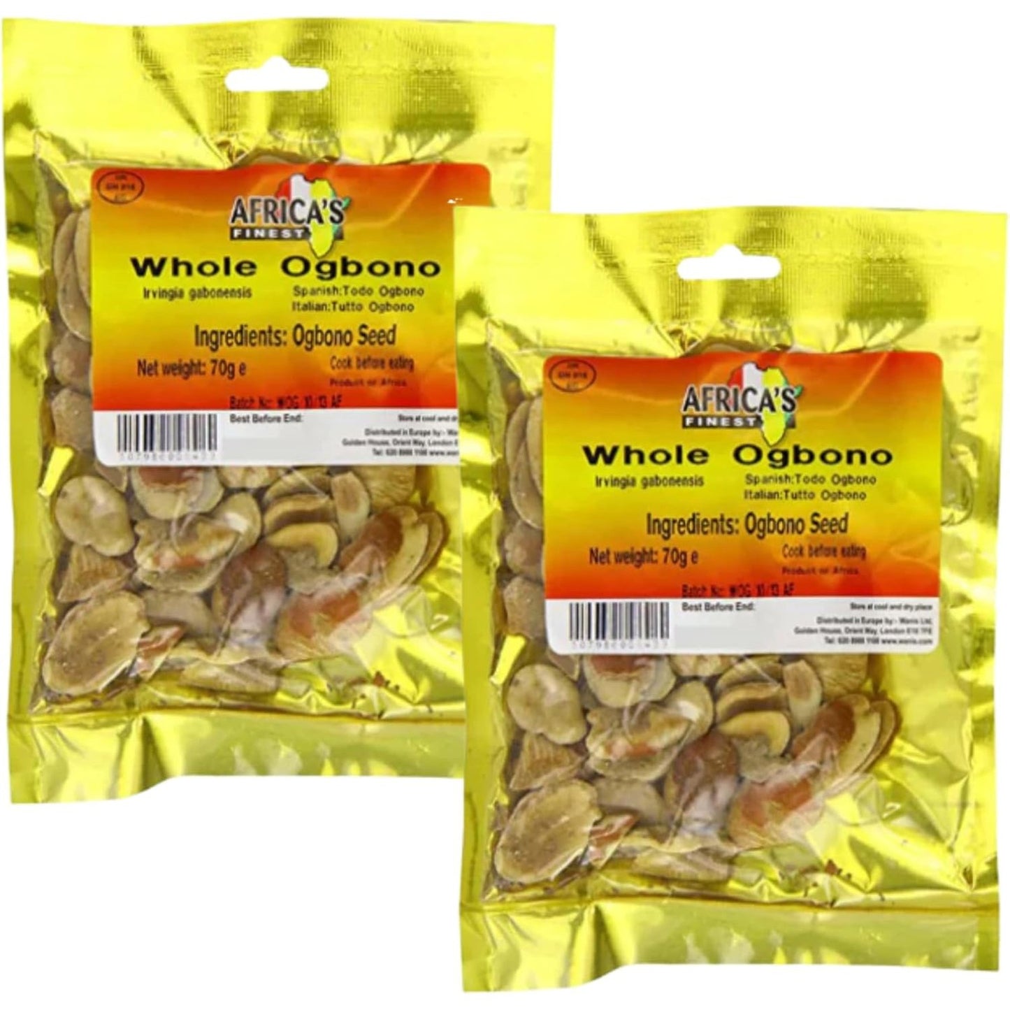 Africa's Whole Ogbono For Soup Delicacies 70g (2 Pack) - GLOXMART