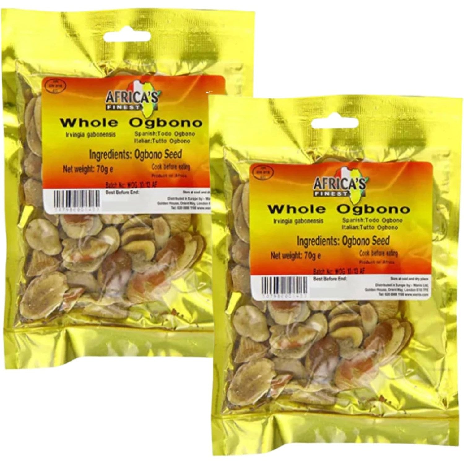 Africa's Whole Ogbono For Soup Delicacies 70g (2 Pack) - GLOXMART