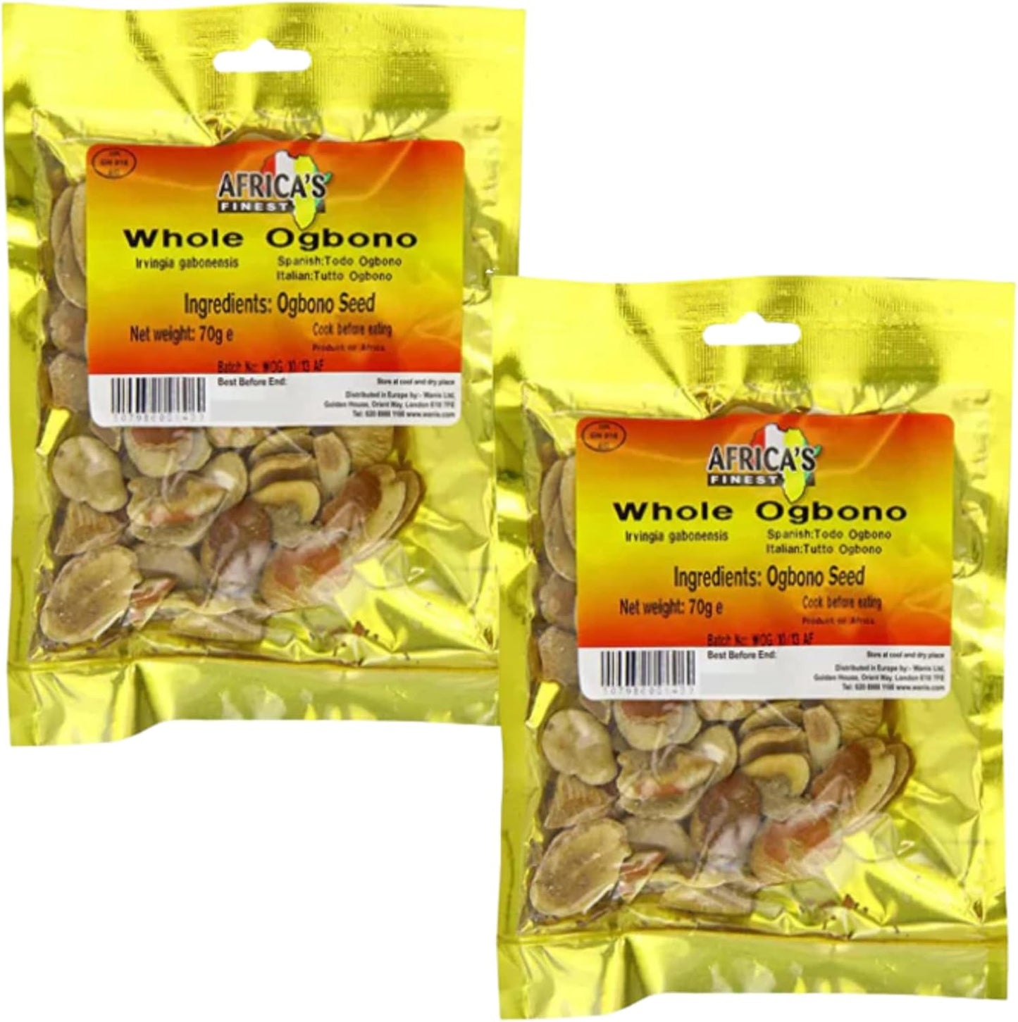 Africa's Whole Ogbono For Soup Delicacies 70g (2 Pack) - GLOXMART