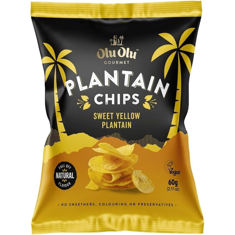 Olu Olu Gourmet I Plantain Chips I Box of 24 Mixed I 8 Pack of Chilli Plantain I 8 Pack of Sweet Yellow Plantain I 8 Pack of Green Plantain with Salt I 60G - GLOXMART
