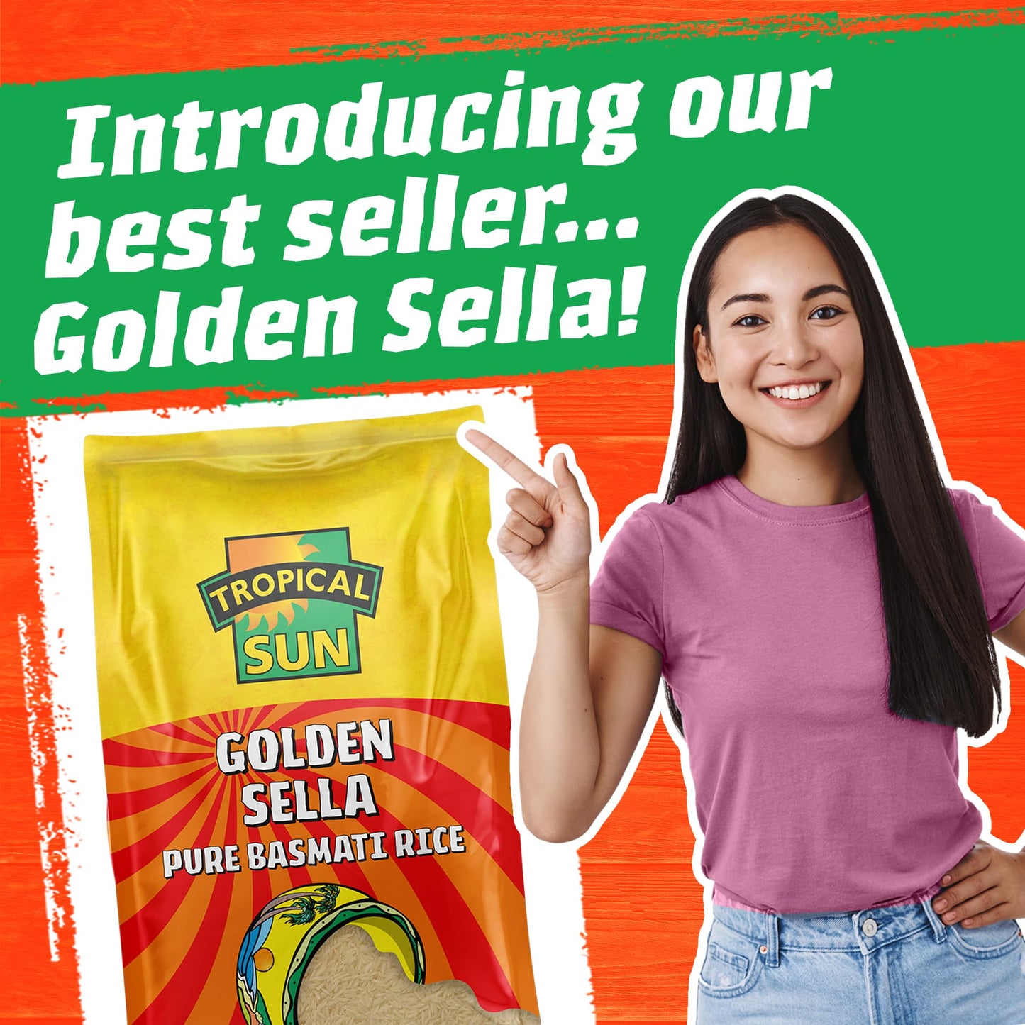 Tropical Sun Golden Sella Basmati Rice | Premium Basmati Rice 5kg | Long - Grain Perfect for Fluffy & Flavorful Rice Every Time (Pack of 1). - GLOXMART