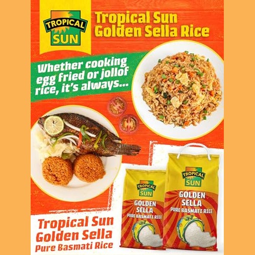 Tropical Sun Golden Sella Basmati Rice | Premium Basmati Rice 5kg | Long - Grain Perfect for Fluffy & Flavorful Rice Every Time (Pack of 1). - GLOXMART