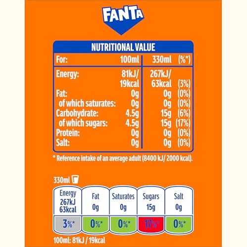 Fanta Orange 8 x 330 ml