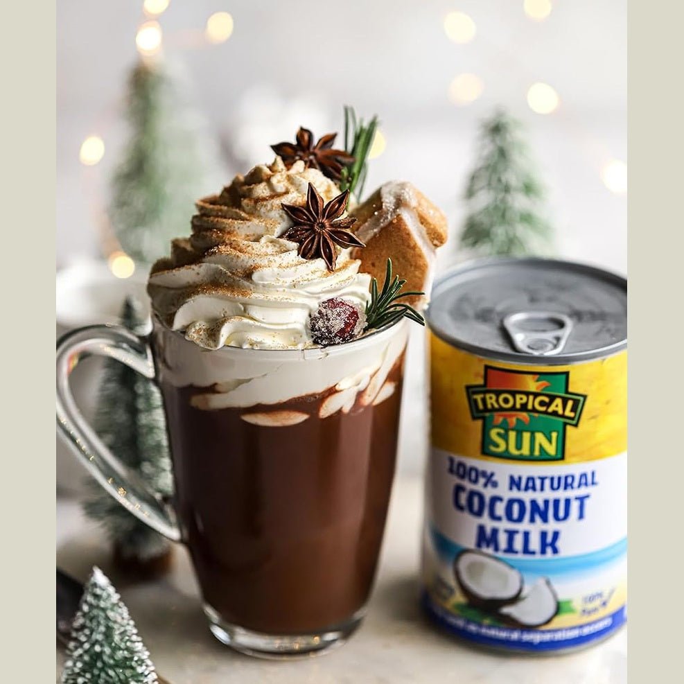 Tropical Sun Coconut Milk 400ml Pack of 6 | 100% Natural Canned Milk from Fresh Coconuts | Rich & Creamy Gluten-Free,Dairy-Free Vegan for Cooking, Baking, Curries & Smoothies