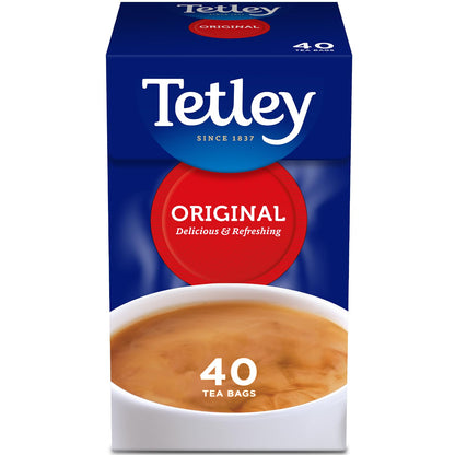 Tetley Original Black Tea Bags - Full Flavoured British Brew - Perfect for Breakfast or Anytime - Rainforest Alliance Certified - 160 Teabags (1 Pack)