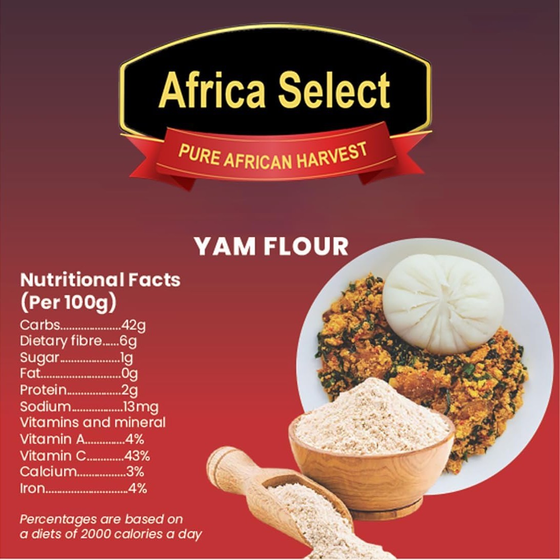 Ayoola Poundo Yam Flour – 3.6kg Pack | Authentic Instant Yam Flour | Traditional Nigerian & African Swallow Dish