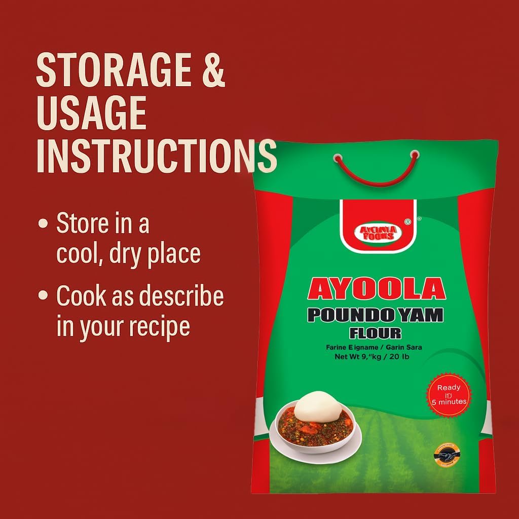 Ayoola Poundo Yam Flour – 3.6kg Pack | Authentic Instant Yam Flour | Traditional Nigerian & African Swallow Dish
