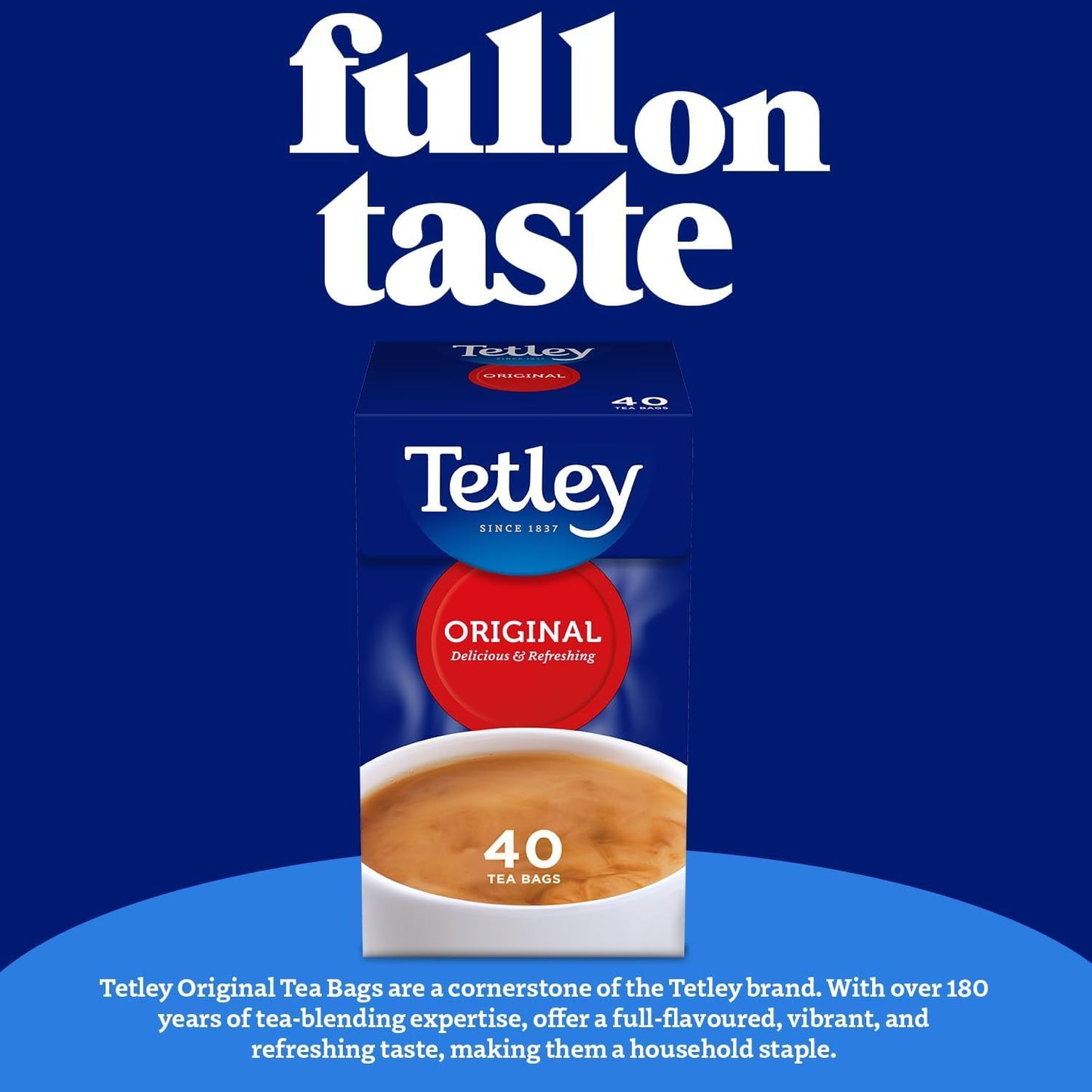 Tetley Original Black Tea Bags - Full Flavoured British Brew - Perfect for Breakfast or Anytime - Rainforest Alliance Certified - 160 Teabags (1 Pack)