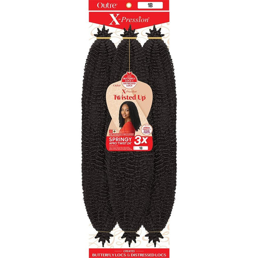 (1-Pack, 1) 24" Outre Crochet Braids X-Pression Twisted Up 3X Springy Afro Twist 24"