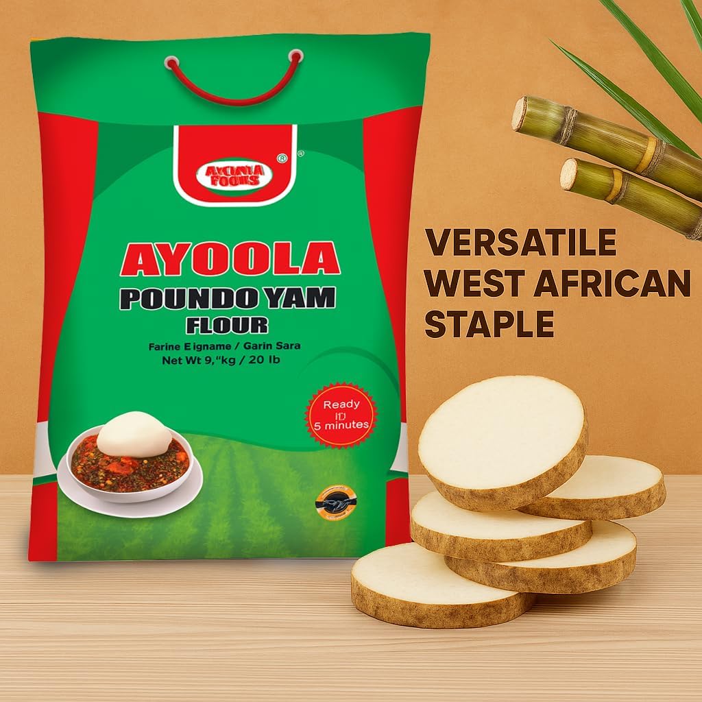 Ayoola Poundo Yam Flour – 3.6kg Pack | Authentic Instant Yam Flour | Traditional Nigerian & African Swallow Dish