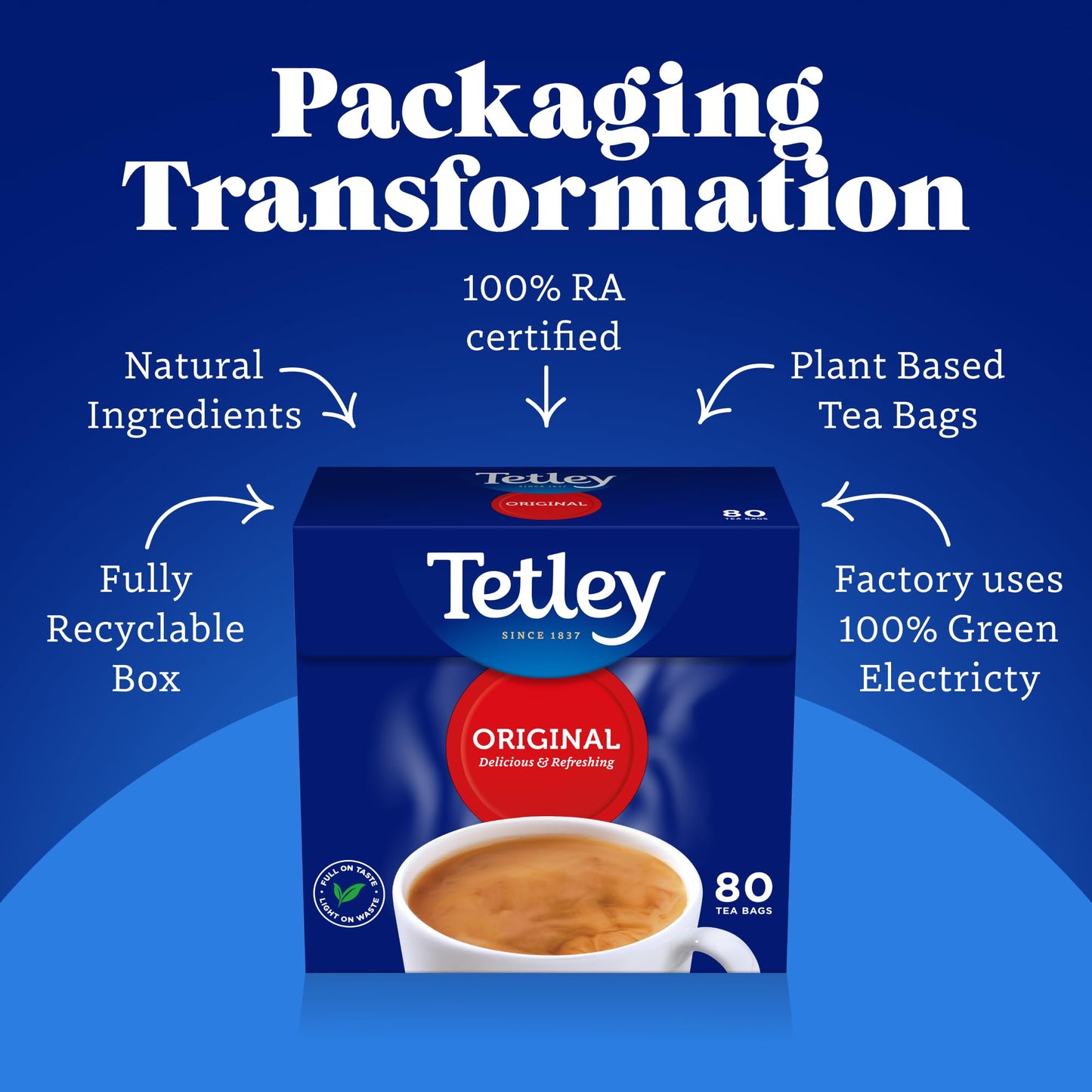 Tetley Original Black Tea Bags - Full Flavoured British Brew - Perfect for Breakfast or Anytime - Rainforest Alliance Certified - 160 Teabags (1 Pack)