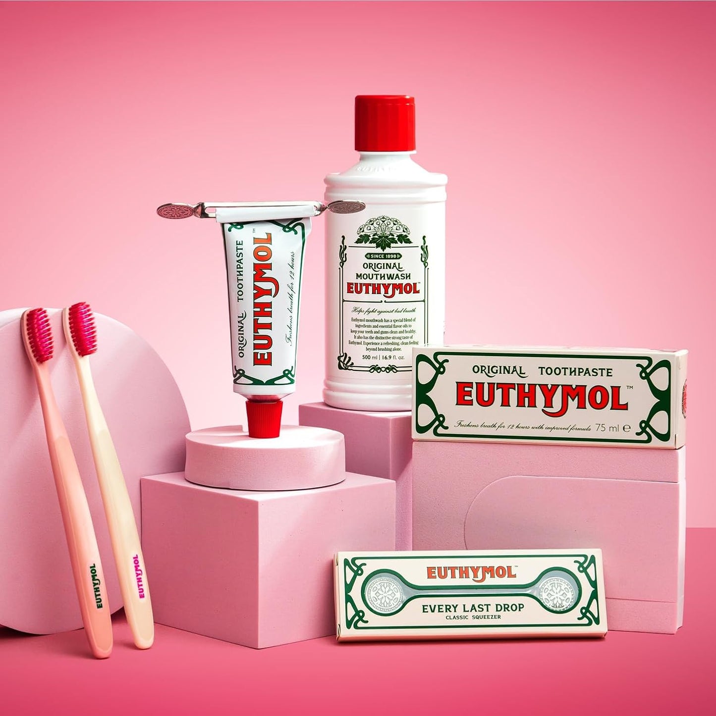 Euthymol Original Toothpaste 75ml x 6, Fluoride Free Anti-Plaque Antibacterial Cavity Teeth Gums Clean Healthy Protection Refresh Daily Oral Enamel Dental Care