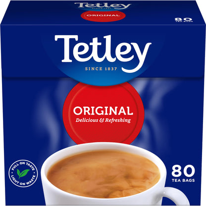 Tetley Original Black Tea Bags - Full Flavoured British Brew - Perfect for Breakfast or Anytime - Rainforest Alliance Certified - 160 Teabags (1 Pack)