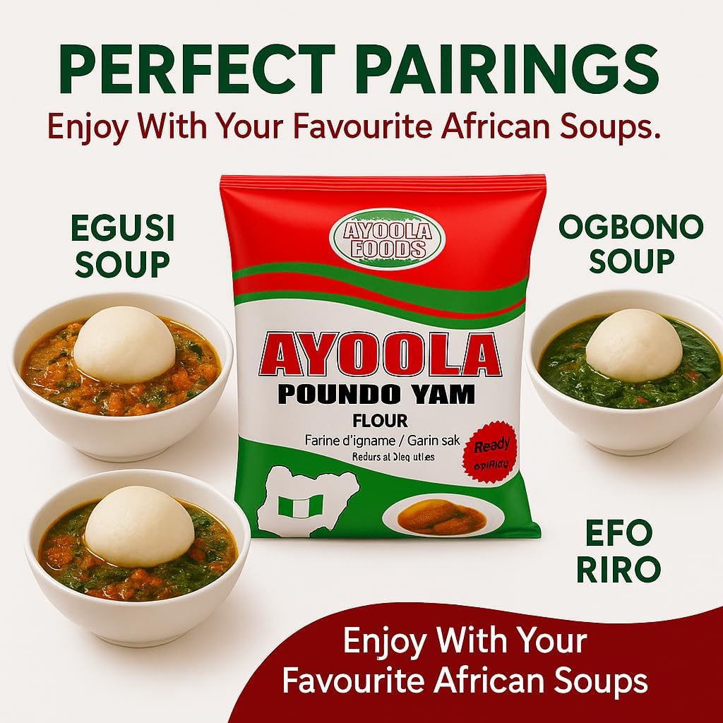 Ayoola Poundo Yam Flour – 3.6kg Pack | Authentic Instant Yam Flour | Traditional Nigerian & African Swallow Dish