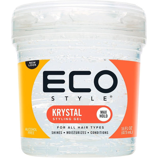 Eco Style Krystal Eco Styler Hair Gel, Hydrate and Style, Alcohol-Free, Clear 473 ml (Pack of 1)