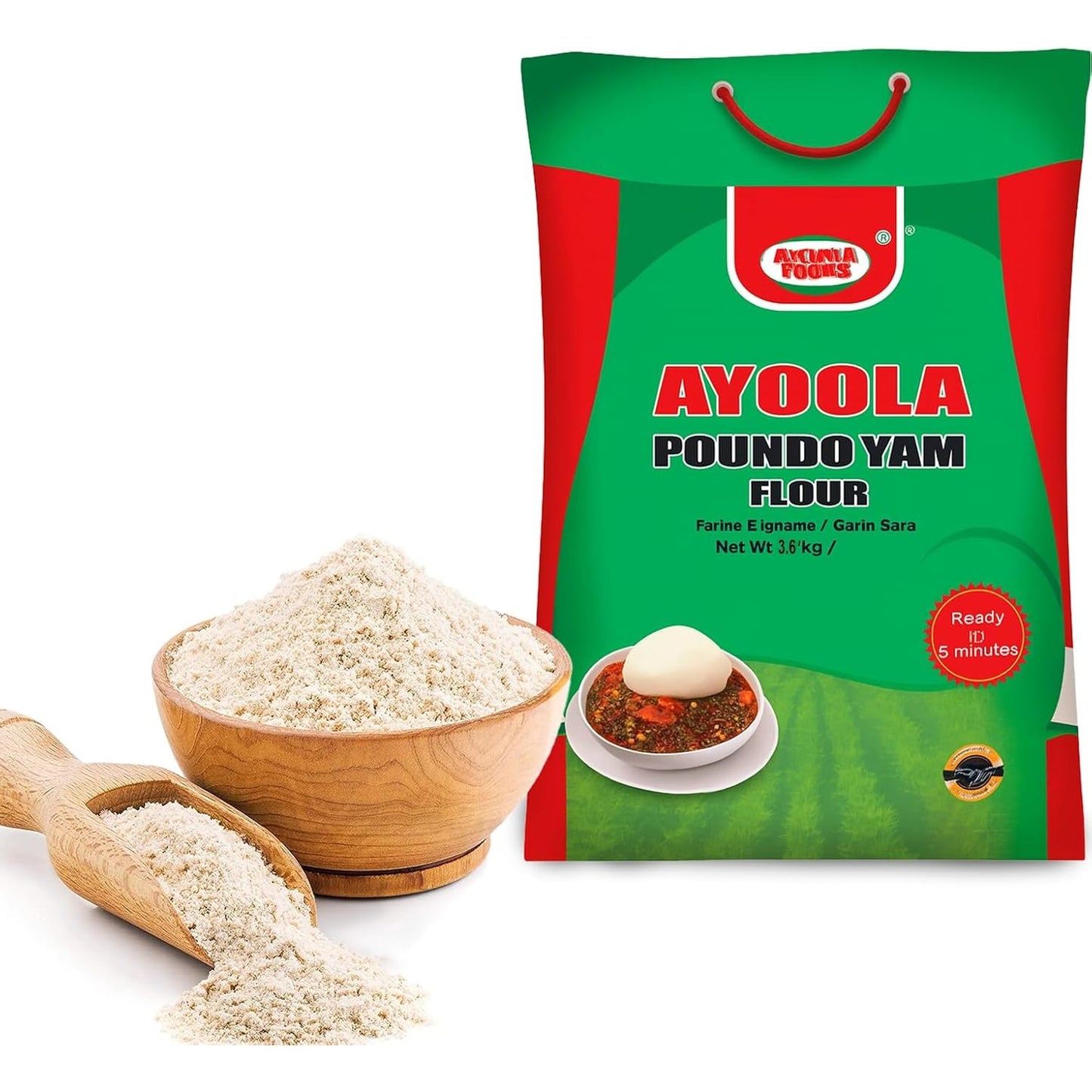 Ayoola Poundo Yam Flour – 3.6kg Pack | Authentic Instant Yam Flour | Traditional Nigerian & African Swallow Dish