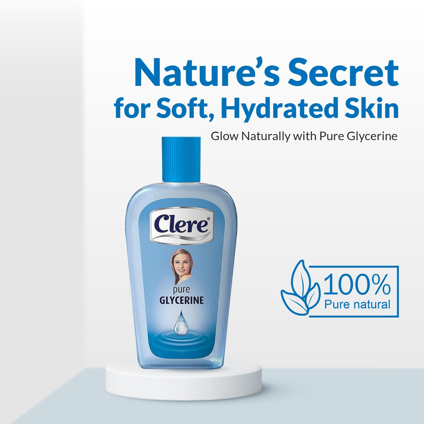 CLERE 100% Pure Glycerin Liquid for Versatile Body Skin Care, Glycerine for Face Moisturizes Dry Skin & Softens, Glycerol Reduces Stretch Marks 100 ml (Pack of 1) Sourced by Bronx International Ltd