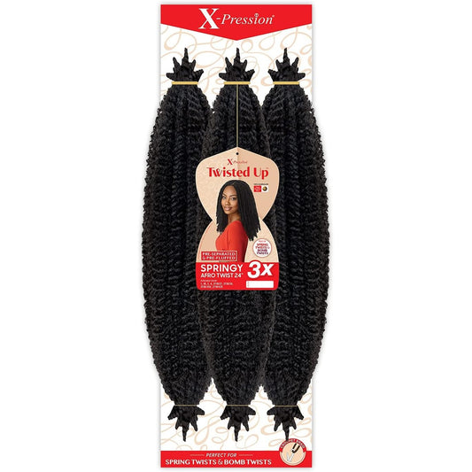 (1-Pack, 2T1B/27) 24" Outre Crochet Braids X-Pression Twisted Up 3X Springy Afro Twist 24" (1-Pack, 2T1B/27)
