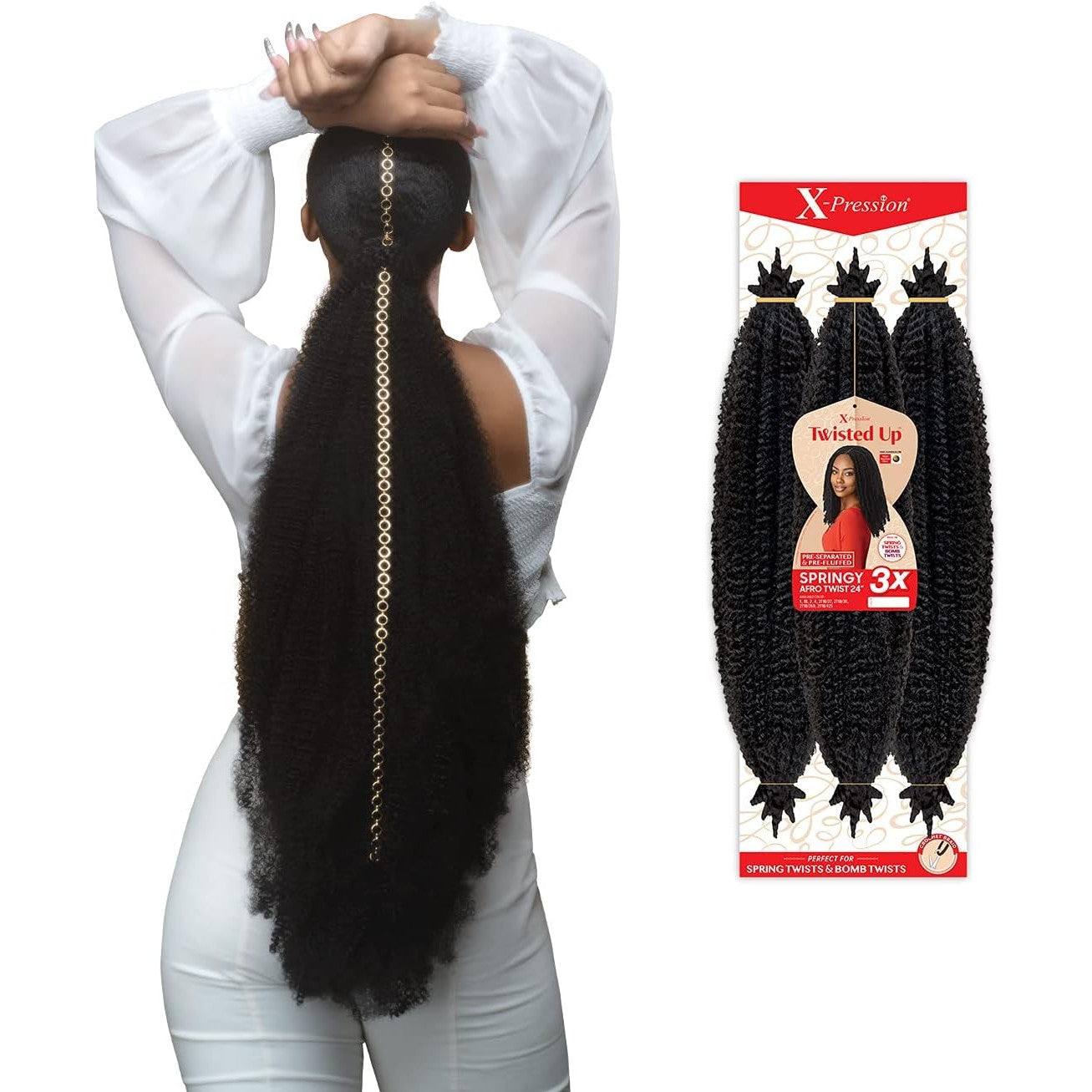 (1-Pack, 2T1B/27) 24" Outre Crochet Braids X-Pression Twisted Up 3X Springy Afro Twist 24" (1-Pack, 2T1B/27)