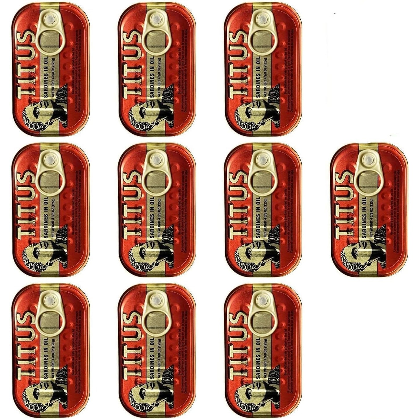 Titus Sardines in Vegetable Oil, 125g, Pack of 10