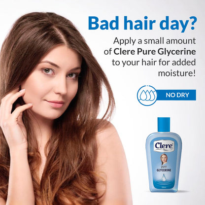 CLERE 100% Pure Glycerin Liquid for Versatile Body Skin Care, Glycerine for Face Moisturizes Dry Skin & Softens, Glycerol Reduces Stretch Marks 100 ml (Pack of 1) Sourced by Bronx International Ltd