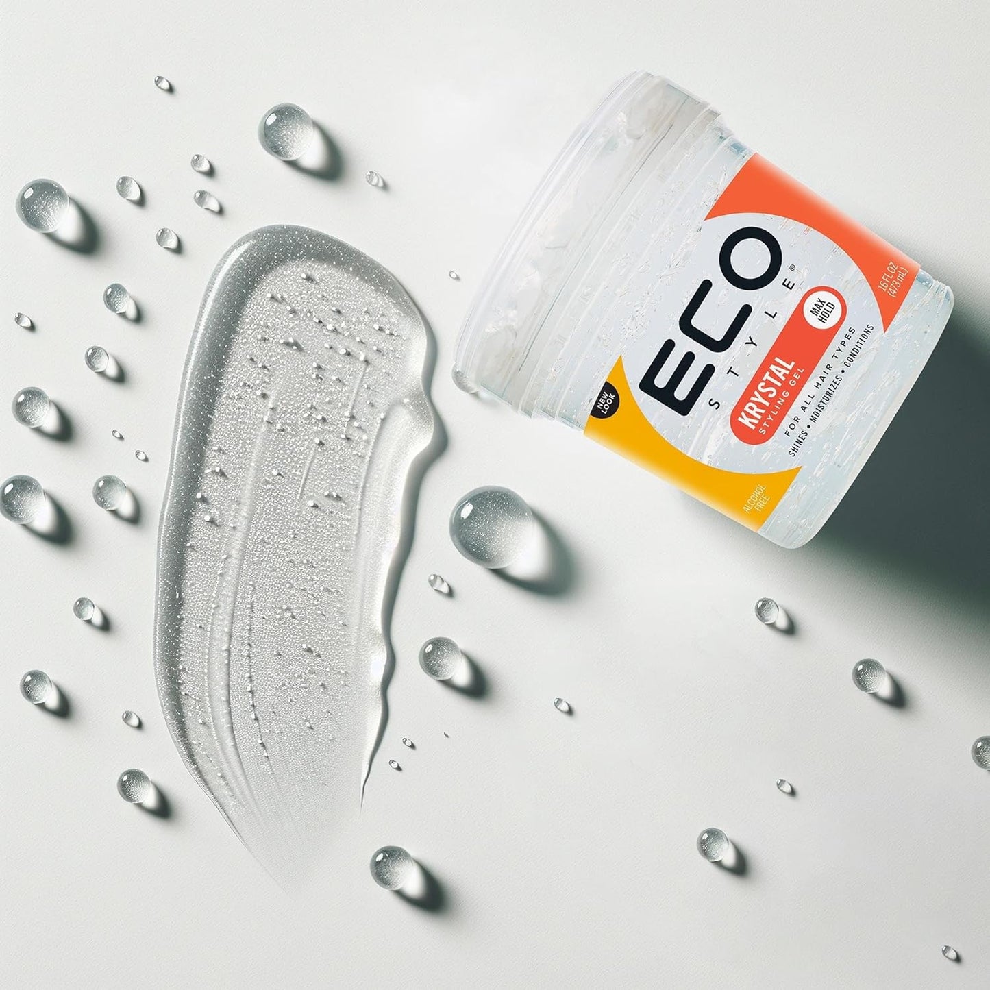 Eco Style Krystal Eco Styler Hair Gel, Hydrate and Style, Alcohol-Free, Clear 473 ml (Pack of 1)