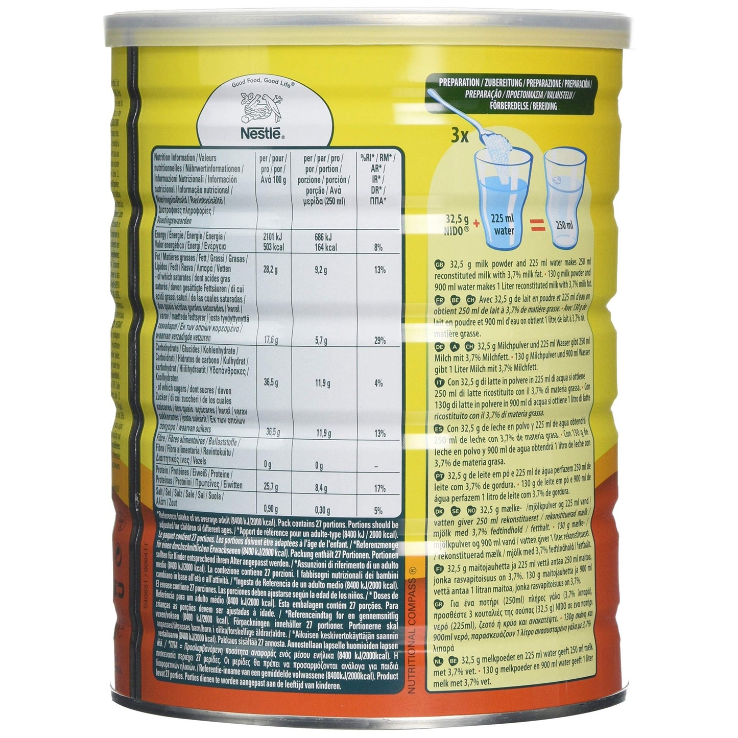 Nido Instant Full Cream Milk Powder 900g Tin